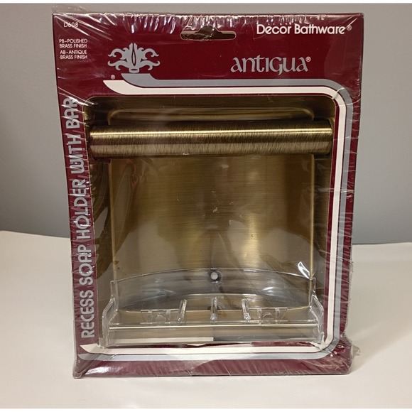 Vintage Golden Oak Decor Recess Bathware Soap Holder With Bar Polished Brass NEW - Picture 1 of 6